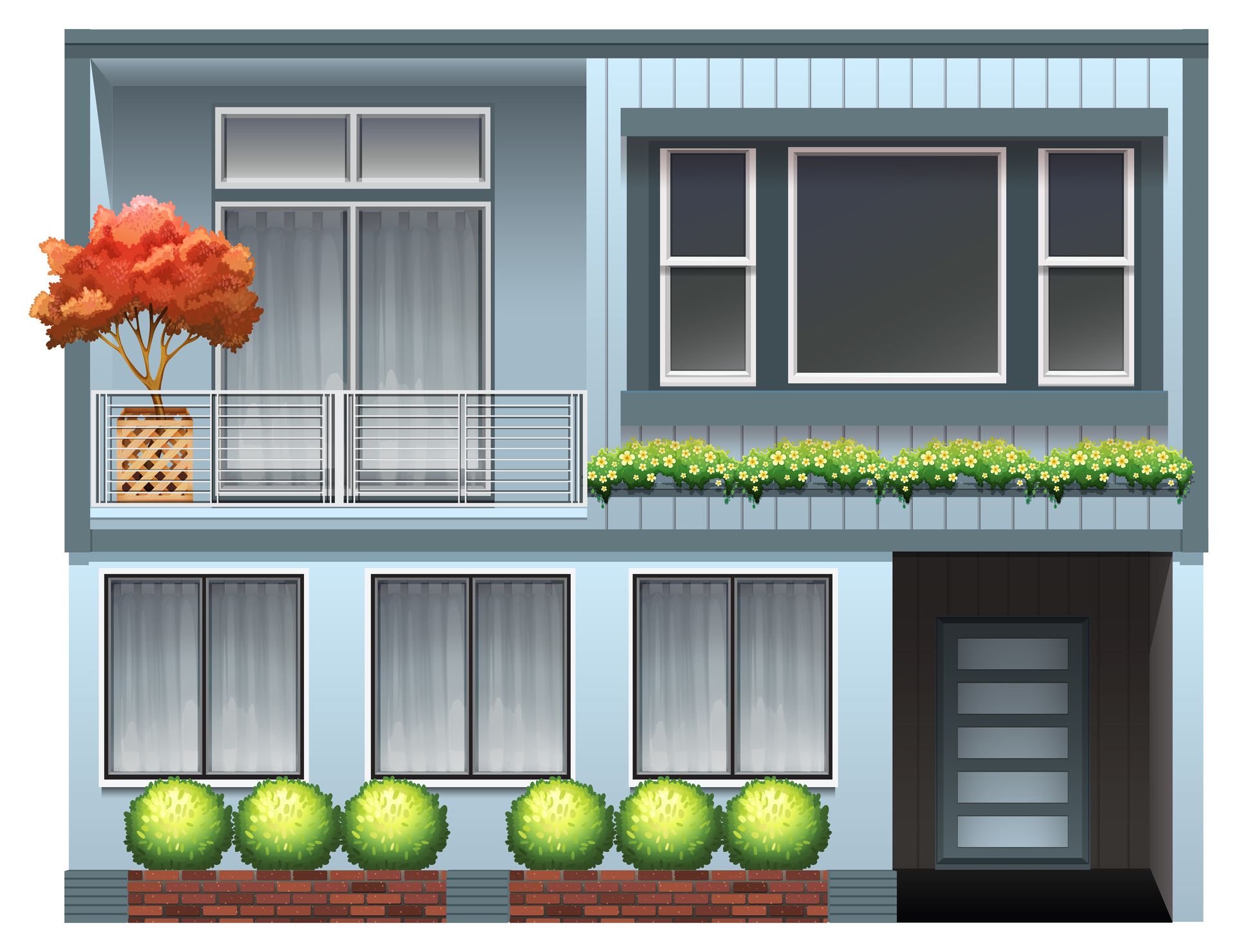 Cartoon Home For Elivation and Exterior